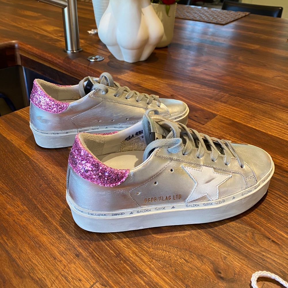 Metallic silver and pink glitter Histar GG